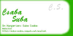 csaba suba business card